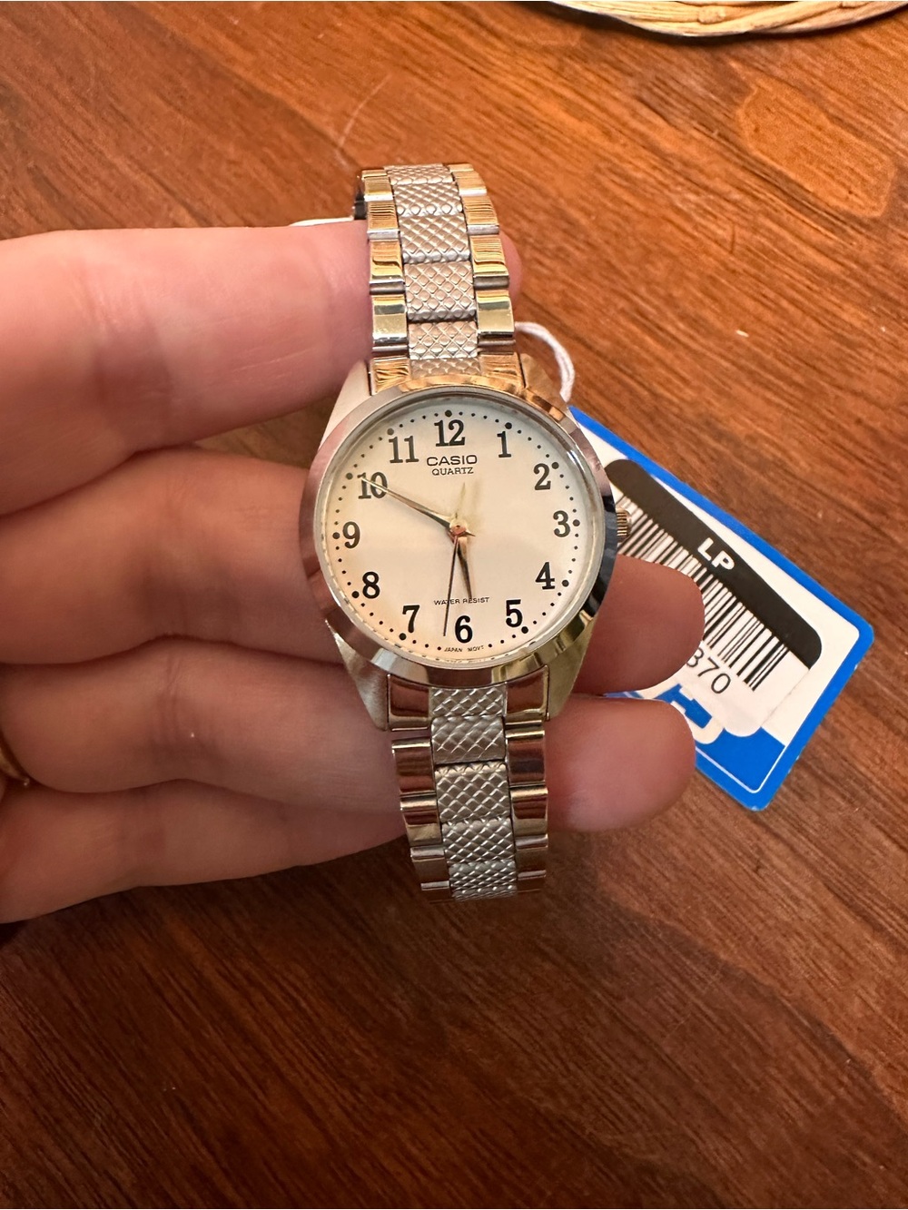 Casio Silver Stainless Steel Men's Watch with White Dial